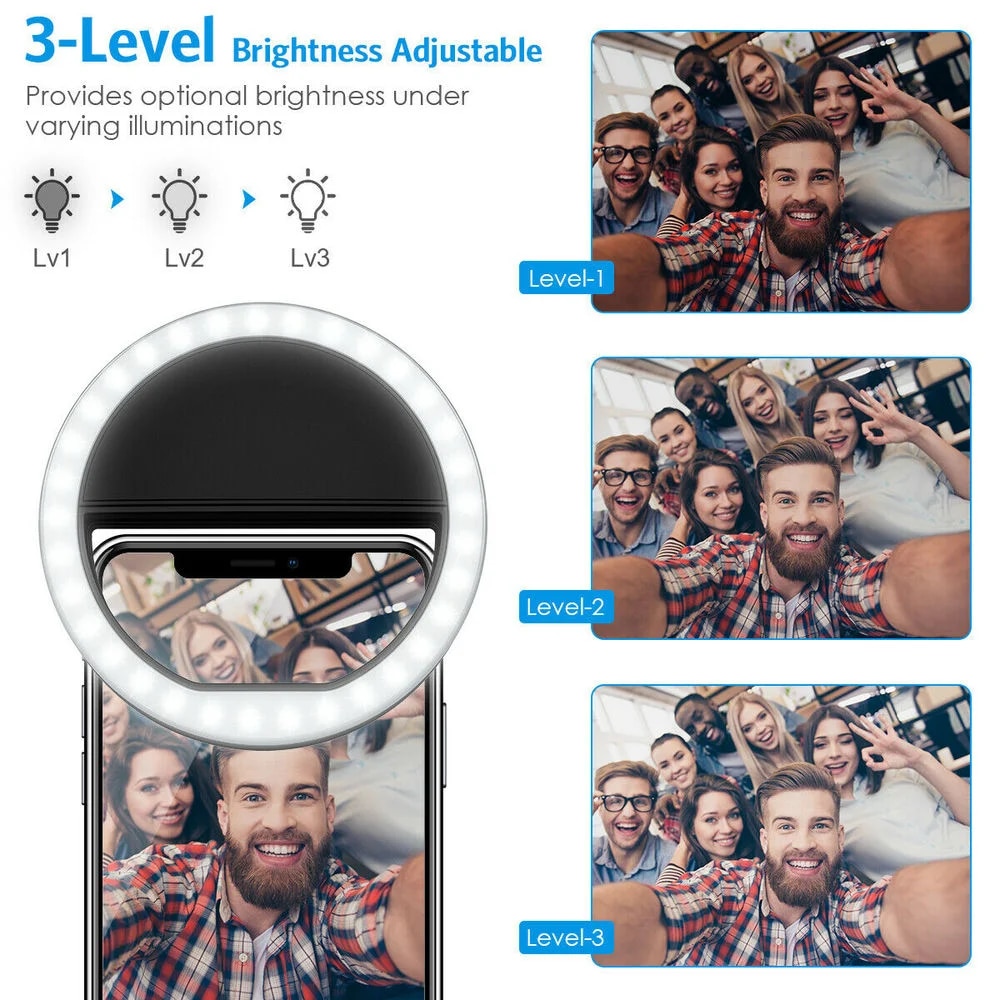 USB Rechargeable LED Selfie Ri - Photography Lighting Professional 리뷰 및 가격
