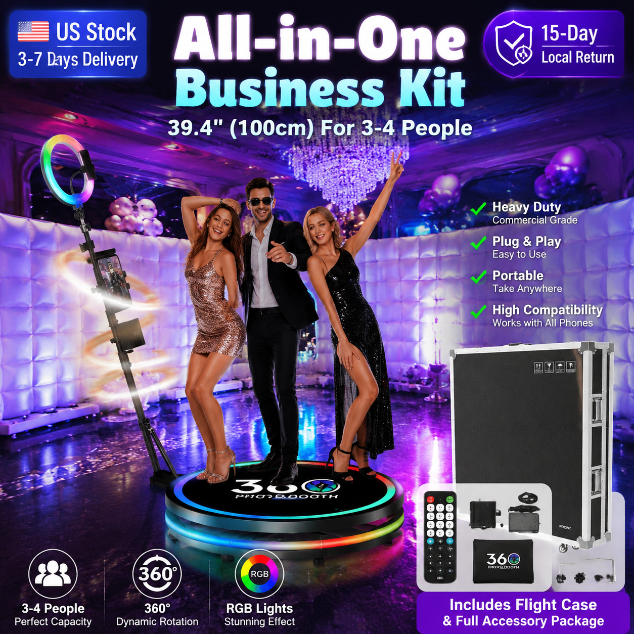 360 Photo Booth Machine with R - Photography Lighting Kit Rental 리뷰 및 가격