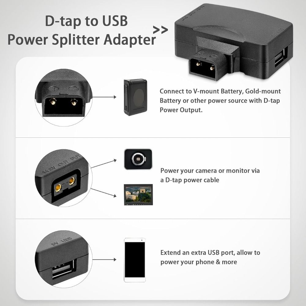 11V-17V D Tap to USB Adapter 5 - V Mount Battery 리뷰 및 가격