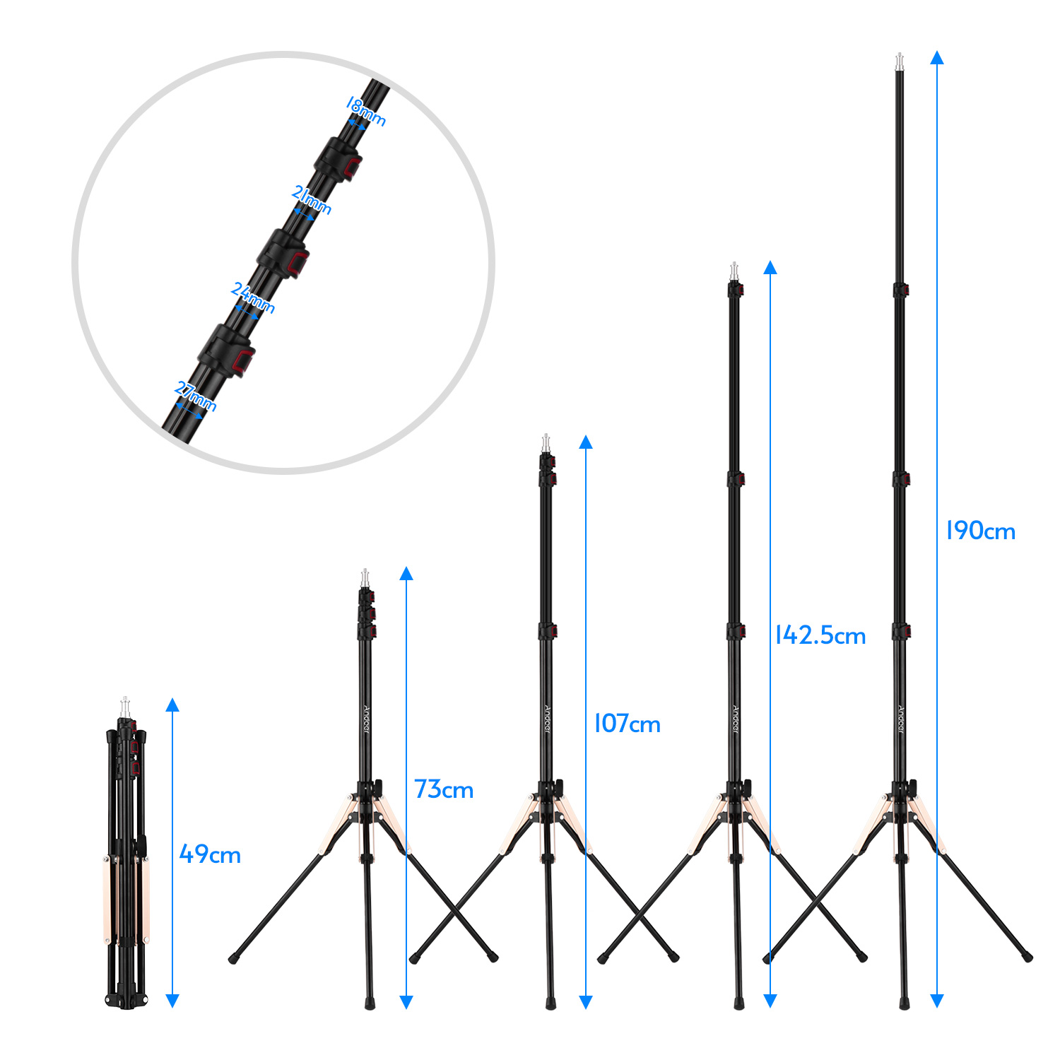 Andoer 190cm/74.8 Inch Portabl - Photography Lighting Design 리뷰 및 가격