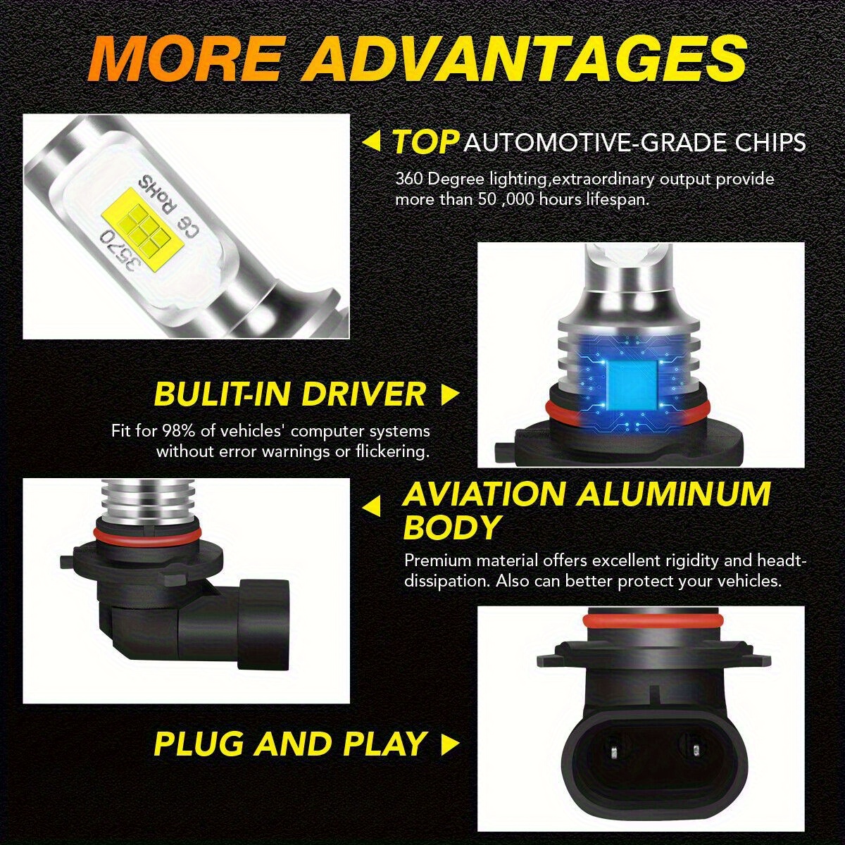 4pcs 9005+H11 36000LM 6000K Br - V Mount Battery 리뷰 및 가격